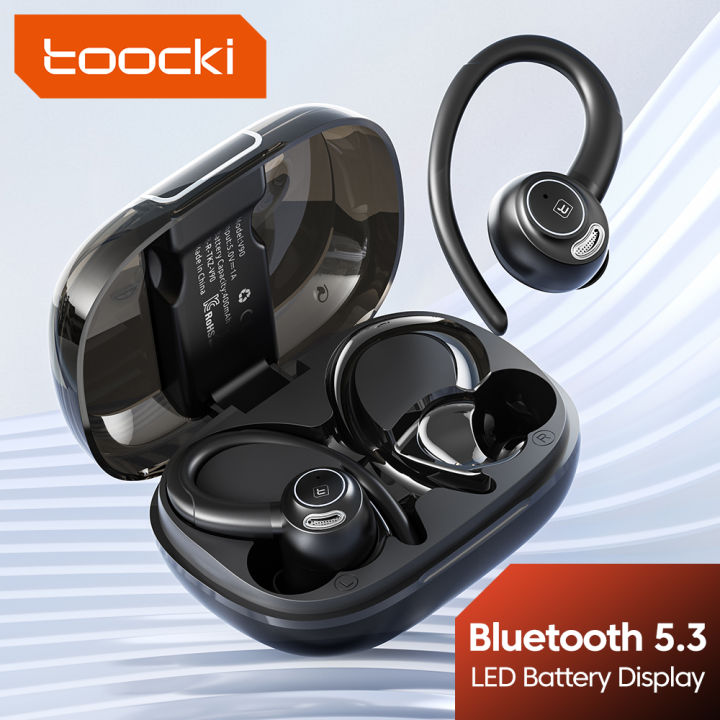 Toocki Digital Display Hanging in Ear Bluetooth Earphones IPX4 Waterproof  and Sweat Resistant Earphones Bluetooth Sports Earphones Lazada PH - Main Image