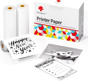 Phomemo Non-adhesive Thermal Paper for M02/M02Pro/M02S/M03/M03AS/M04S/M04AS Pocket Printer 50mm*6.5m3rolls Pack