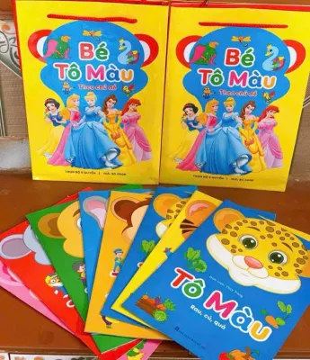 Trọn Bộ Dụng Cụ Tô Vẽ Màu 150 Chi Tiết/ Combo Bộ 8 Cuốn Tô Màu Nhiều Chủ Đề Cho Bé