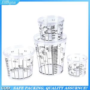 [COD] Plastic Paint Mixing Cup PP Hard Plastic Tune Paint Cup with Cover