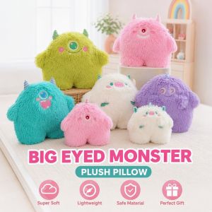 Plush Toy Pillow Big Eyed Monster Kawaii Soft Stuffed Doll Kids Birthday Gift Home Decor