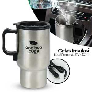One Two Cups Gelas Insulasi Stainless Steel Heated Mug 12V 450ml - NJ88