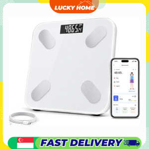 【Lucky Home】 Rechargeable Smart Body Fat Scale with Mi Home App Support USB Charging LCD Display 180 kg Capacity