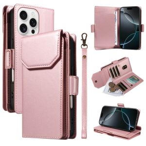 Luxury Leather Flip Case For iPhone 16 15 14 13 12 11 Pro Plus Max Multi-Funct Wallet Card Phone Cover
