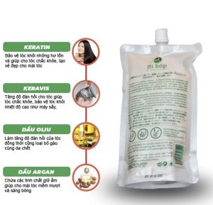 Kem Hấp dầu phục hồi tóc chuyên nghiệp bibop colagen túi 1000ml hỗ trợ và giúp tóc mềm mượt .