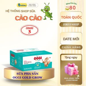Sữa uống dinh dưỡng pha sẵn Oggi Gold Grow Hổ Trợ Phát Triển Chiều Cao thùng 24 Hộp
