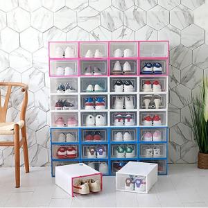 COMBO 10 Hộp Đựng Giày Dép Nắp Nhựa Cứng Trong Suốt (Size Lớn) Tủ Đựng Giày Kệ Giày Dép Chịu Lực 4Kg - Tặng Kèm Qùa