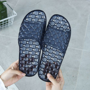 [Free Shipping] Summer Slippers For Men And Women Flat-Soled Hollowed-Out Simple Indoor Non-Slip Lightweight Durable Suitable For Bathroom Use CoupleS Water-Draining Slippers For Women