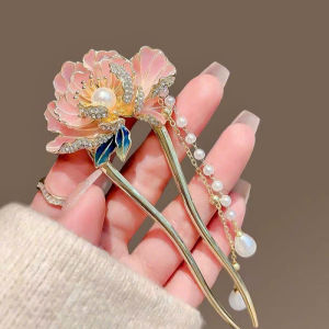 TRÂM CÀI TÓC HOA MẪU ĐƠN ĐÍNH ĐÁ TẶNG HỘP ĐỰNG