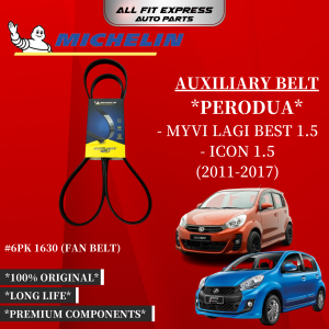 PERODUA MYVI LAGI BEST 1.5 ICON 1.5 (2011-2017) MICHELIN BELT 6PK 1630 (FAN BELT) 100% ORIGINAL PRODUCT