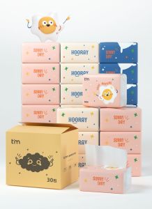 Bamboo Tissue Soft Facial Tisu Paper 100 Pulls x 4 Ply = 400pcs Per Pack/Bamboo Fibre Tissue For Baby/糖糖妈咪400张抽纸原生木浆