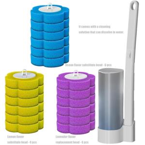 Bộ vệ sinh phòng tắm dùng một lần 18 đầu bàn chải thay thế 3 mùi hương tươi mát có thể tạo khuôn cho các khu vực khó tiếp cận vệ sinh