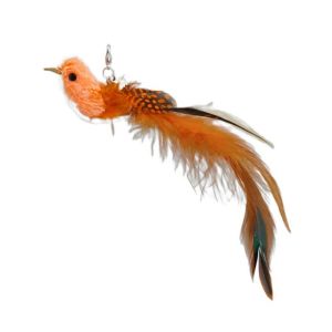 SWEET ELVES Colorful Simulated Bird Cat Stick Head Suction Cup Teaser Toy Plush Cat Teaser Stick Replacement Head Funny Cat Teaser Stick Feather Bird Toy Relieve Boredom