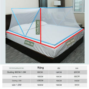 Màn chụp Chống Muỗi (có chốt khóa) gấp gọn tiện dụng Mùng chụp gấp gọn CHỐNG MUỖI người lớn trẻ em - Mùng