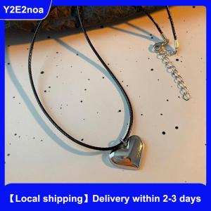 【Local shipping】 Retro Black Rope Heart Pendant Necklace For Women Starfish Clavicle Chain Necklace Trendy Accessories Gift