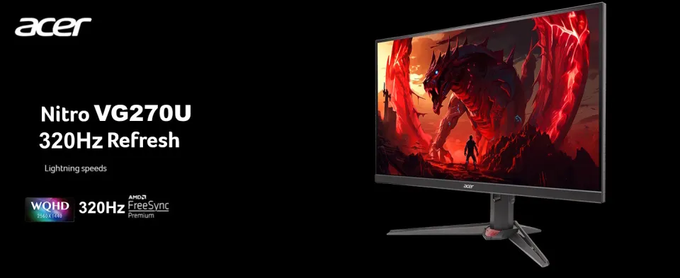 Acer Nitro VG272U W2 27-Inch WQHD IPS HDR Gaming Monitor with