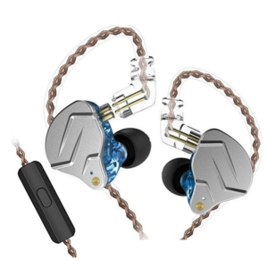KZ ZSN Pro in Ear Monitors IEM Earphones with Hybrid Dynamic Driver Balanced Armature Wired Earbuds Headphones Dual Driver 1DD 1BA Stereo Bass Sound Ergonomic Comfortable Fit (Gray With Mic)