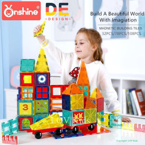 Onshine 3D Magnetic Building Tiles 32/78/108pcs building blocks for kids