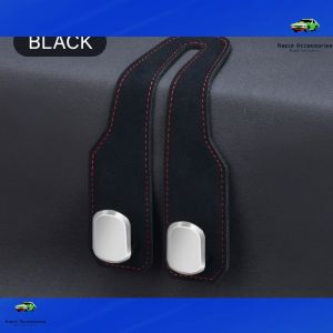 2PC Faux Suede & Metal Hooks Set Minimalist Design for Wall Door Car Seat Back Organizer​