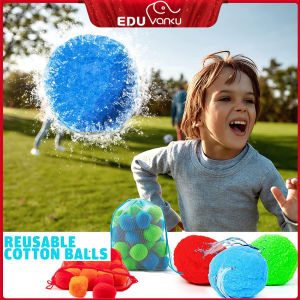 Resuable Water Ballon Baby Bath Toys for Swimming Pool Summer Beach Outdoor Games Soft Cotton Splash Soaker Bounce Ball for Kids Boys Girls