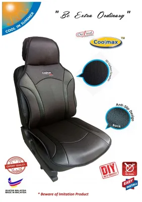 Coolmax - Carbon Series : Universal Car Seat Mat ( Car Cushion / Kusyen Kereta )