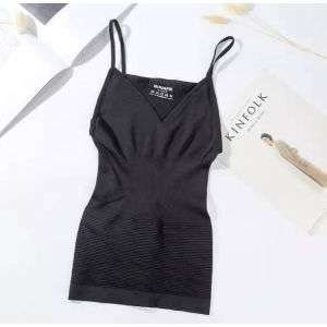 Labanie Munafie Womens Slimming Camisole Sando Shapewear Bodysuit Tummy Control Body Shaper Compression Tank Top Deep V Neck Seamless Stretch Slim Fit Undershirt