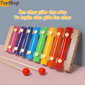 Bắt đầu trẻ sơ sinh và trẻ em Câu đố piano tám tông màu Xylophone nhỏ Trẻ sơ sinh dạy nhạc cụ sớm Bộ gõ gỗ xylophone Đồ chơi âm nhạc bộ gõ Bộ gõ tay