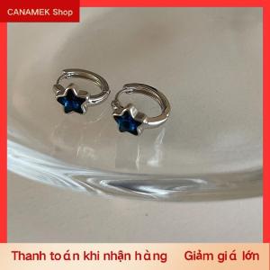 CS Khuyên tai vòng hình ngôi sao xanh ngọt ngào dễ thương phong cách Y2K cho nữ và thiếu nữ khuyên tai cổ điển đơn giản thời trang mới quà tặng trang sức thẩm mỹ
