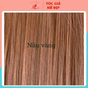 Tóc giả nữ nguyên đầu xoăn màu vàng tây siu xinh lưới hoa tặng kèm lưới trùm C8136