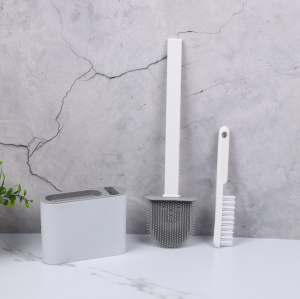 Silicone Leak-proof Toilet Brush for Deep Cleaning with Quick Drying Holder Set for Bathroom Toilet Brush Holder Free-Standing/Wall Mounted