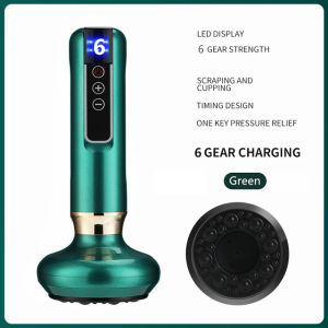 เครื่องนวดถ้วยกัวซาไฟฟ้าชาร์จไฟได้เครื่องนวดด้วยความร้อน Pelangsing Badan สร้างรูปร่างกำจัดเซลลูไลท์ถ้วยดูดสุญญากาศระดับ12จอแสดงผลแอลอีดีบำบัดล้างพิษ