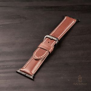 Dây đồng hồ basic AW handmade da bò màu đen nâu size AW38/40/41/42/44/45/49