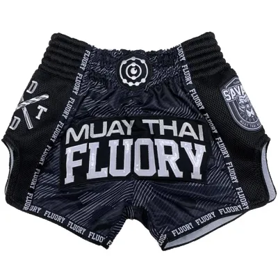 2025 newFLUORY MMA Fighting Muay Thai Shorts Boxer Training Sports High Quality Kick Boxing Fitness Athletic Pants For Kid