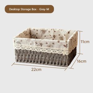 FLYING Home Decoration Rattan Storage Baskets Vegetable Fruit Imitation Rattan Desktop Sundries Organizer Multi-Purpose Hand-woven Baskets
