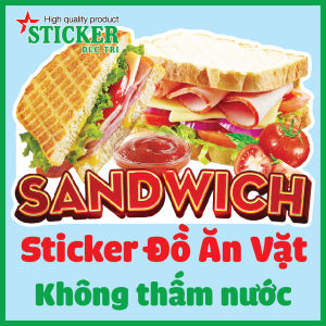 🔥🔥🔥 Miếng Dán HOTDOG SANDWICH HAMBURGER dùng Trang Trí QuánTủ kính Xe bán hàng...