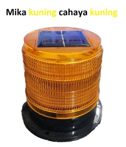 Lampu magnet warning light kedip strobo strobe solar power tenaga surya matahari cell merah kuning biru tower radio BTS petir plang RS UGD IGD Rumah sakit klinik praktek dokter SPBU truk pom bensin counter konter pulsa warung madura warteg outdoor 24 jam