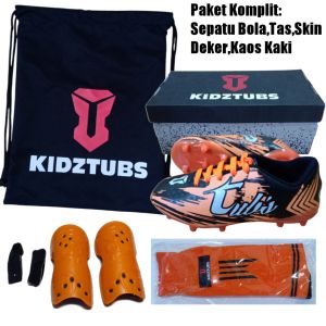 KIDZTUBS Sepatu Bola Anak Paket Komplit Sepatu Bola Tas Skin Deker Kaos Kaki Usia 6-10 Tahun Size 28 29 30 31 32 33 34 35 36 37 KDZ1920123024
