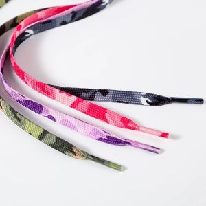 Flat Shoelace Cream Camouflage Print Shoelaces for Sneakers AF1 0.8CM Width 120CM Shoe Laces Shoes Accessories 1 Pair H260629