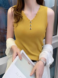 Highclas - Tanktop Rajut Terbaru Model Longgar Bottoming Gaya Korea Bahan Ice Silk Premium RJ12