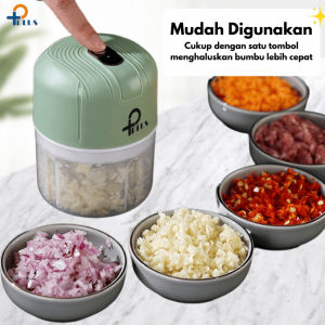 🔥【Pengiriman Cepat】Toko Halo Mini Chopper Blender Portable Alat Penggiling penghalus bumbu Dapur Elektrik Tanpa Kabel Mini Chopper 250ml hijau