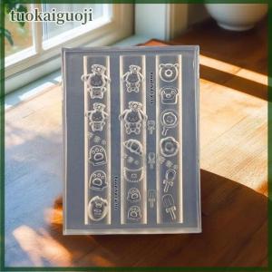 tuokaiguoji 3D Silicone Nail Mold Kitchen Cute Pet Bear Dog Cake Ice Cream Dessert Transparent Template DIY Design Nail Art Decoration