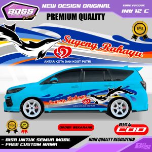 INV 12 - STIKER DECAL MOBIL INNOVA BRIO JAZZ AVANZA SIGRA MOBILIO FORTUNER BRV GRATIS CUSTOM NAMA