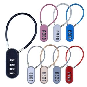 NUBE Zinc alloy 4 Digit Password Lock Padlock Wire Rope Backpack Zipper Lock Portable Anti-theft Luggage Combination Lock for HomeTravel