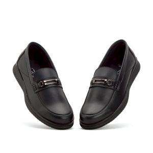 Rionz Panny Black - Sepatu Loafers Pria Formal Pantofel Kulit PU Kerja Resmi Kantor Kuliah Pesta Kondangan