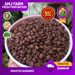 250 gram Roasted Bean Robusta Gunung Kawi  Petik Merah / Biji Kopi Sangrai AMJ FARM