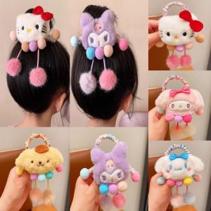 ZOOGGJZ คุโรมิ ห่วงผมกำมะหยี่ การ์ตูนลายการ์ตูน อุปกรณ์เสริมผม แถบคาดศีรษะ ยางรัดผม เชือกมัดผม ยางรัดผม สาวๆ