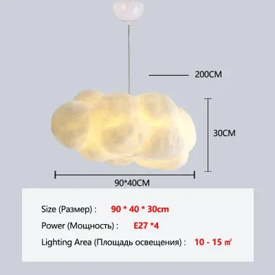 Cloud Chandelier Restaurant Lamps Modern White Floating Cloud Pendant Light Dining Room Hanging Lamp Kitchen Island Decor Light