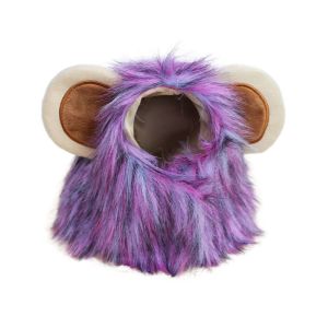 FMSRZX Soft Lion Mane Wig Cap Hat Breathable Acrylic Fibers Pet Lion Hat Dog Cosplay Costume Purple/Brown Cat Wig Hat Halloween