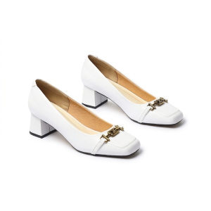 Giày Cao Gót Nữ 5cm Mũi Vuông Gắn Khóa Nhỏ Êm Chân Pixie H436