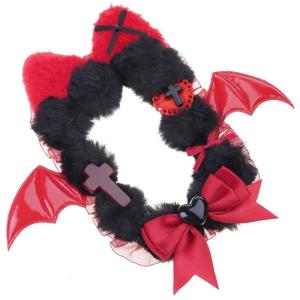 Gothic Bat Wing Photocard Holder Bat Wing Photo Display Holder with Beads Chain for Women Girl Cosplay Enthusiasts